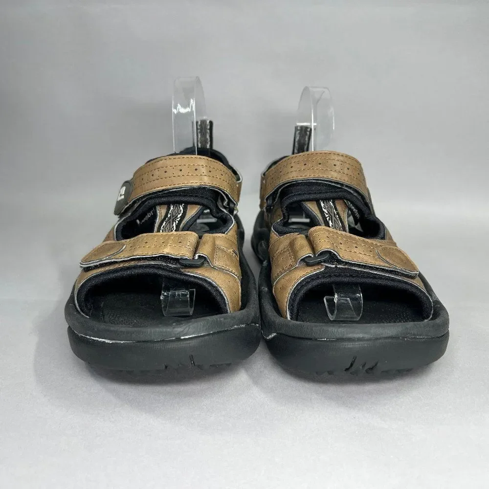 FootJoy Golf Sandals Men's Size 7 GreenJoys Brown Leather Adjustable Performance